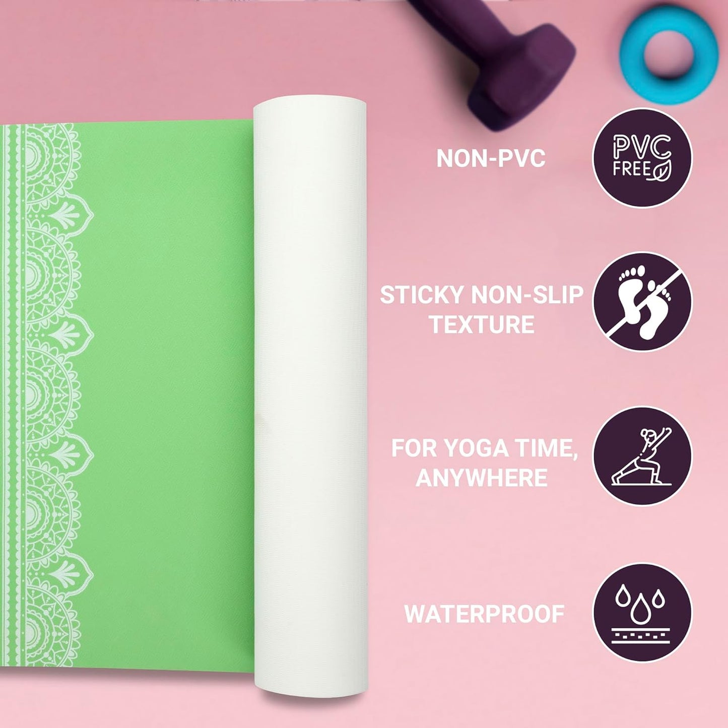 Premium 6mm Print Reversible Yoga Mat- Mystic Owl