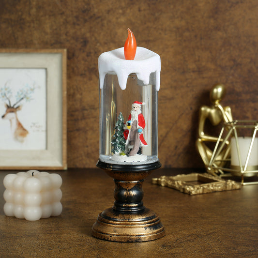 SINT Christmas Musical Lighted Snow Globe Candlestick Lantern