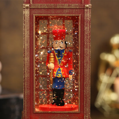 SINT Christmas Musical Phone Booth Snow Globe with King Scene for Christmas Decoration