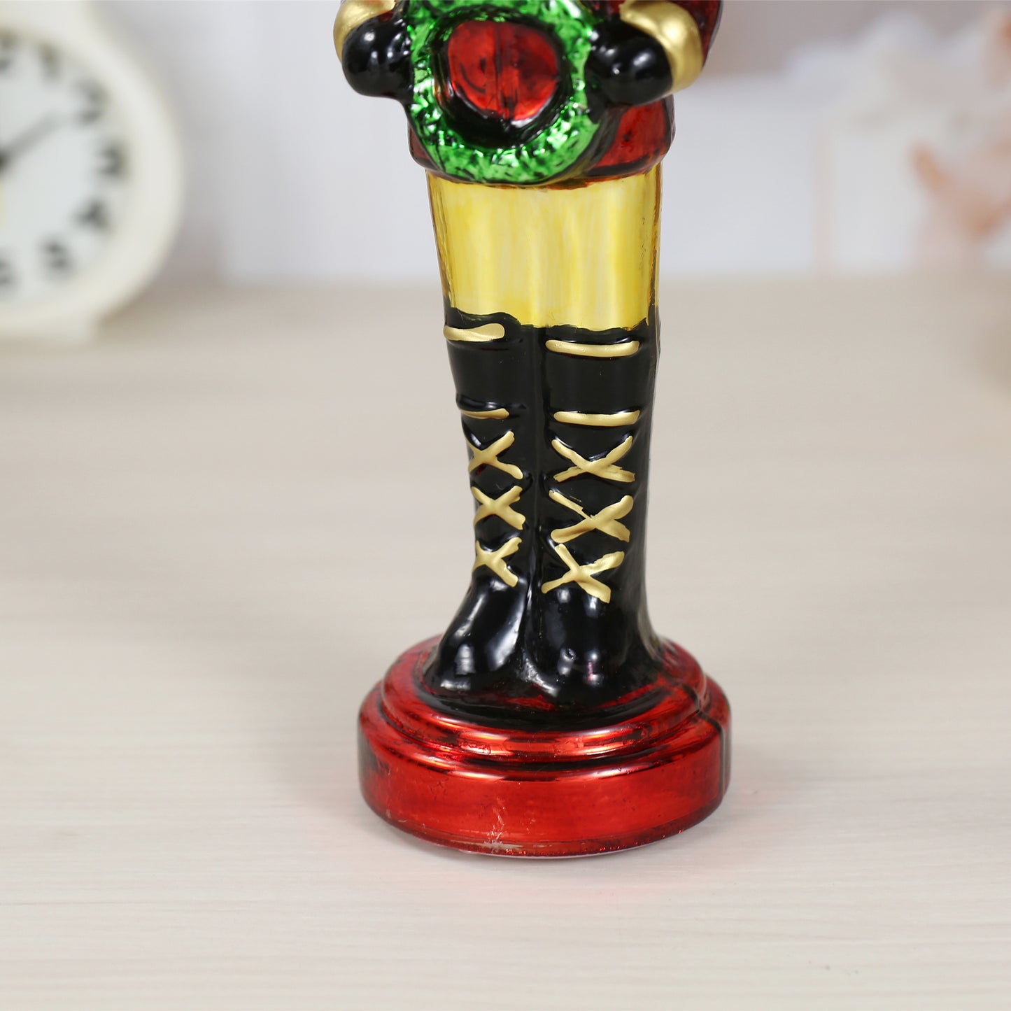 SINT Red Color Glass Lightup Nutcrackers Figurine Ornaments for Christmas Decoration