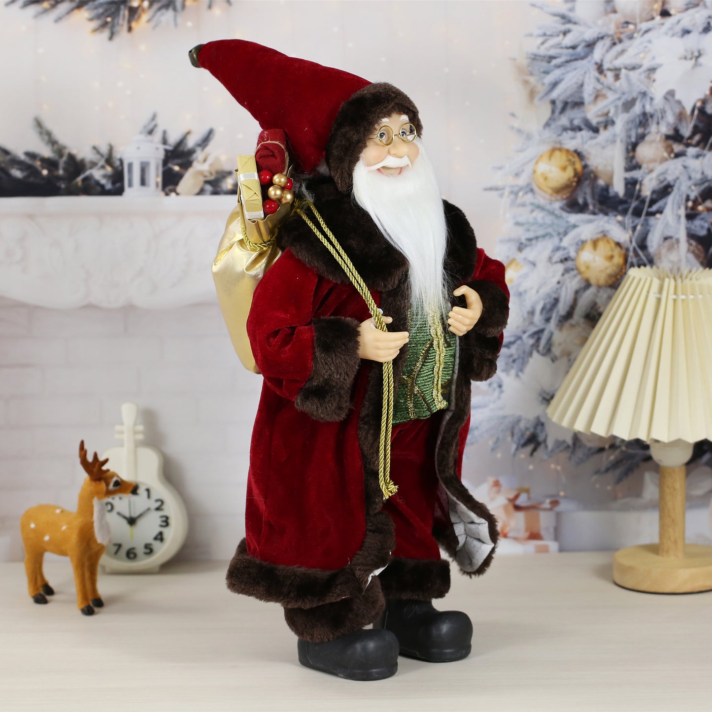 SINT 18 Inch Christmas Standing Santa Claus Doll Statue Figurine Ornament