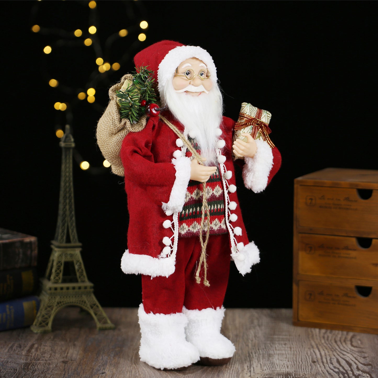 SINT 18 Inch Christmas Standing Santa Claus Doll Statue Figurine Ornament