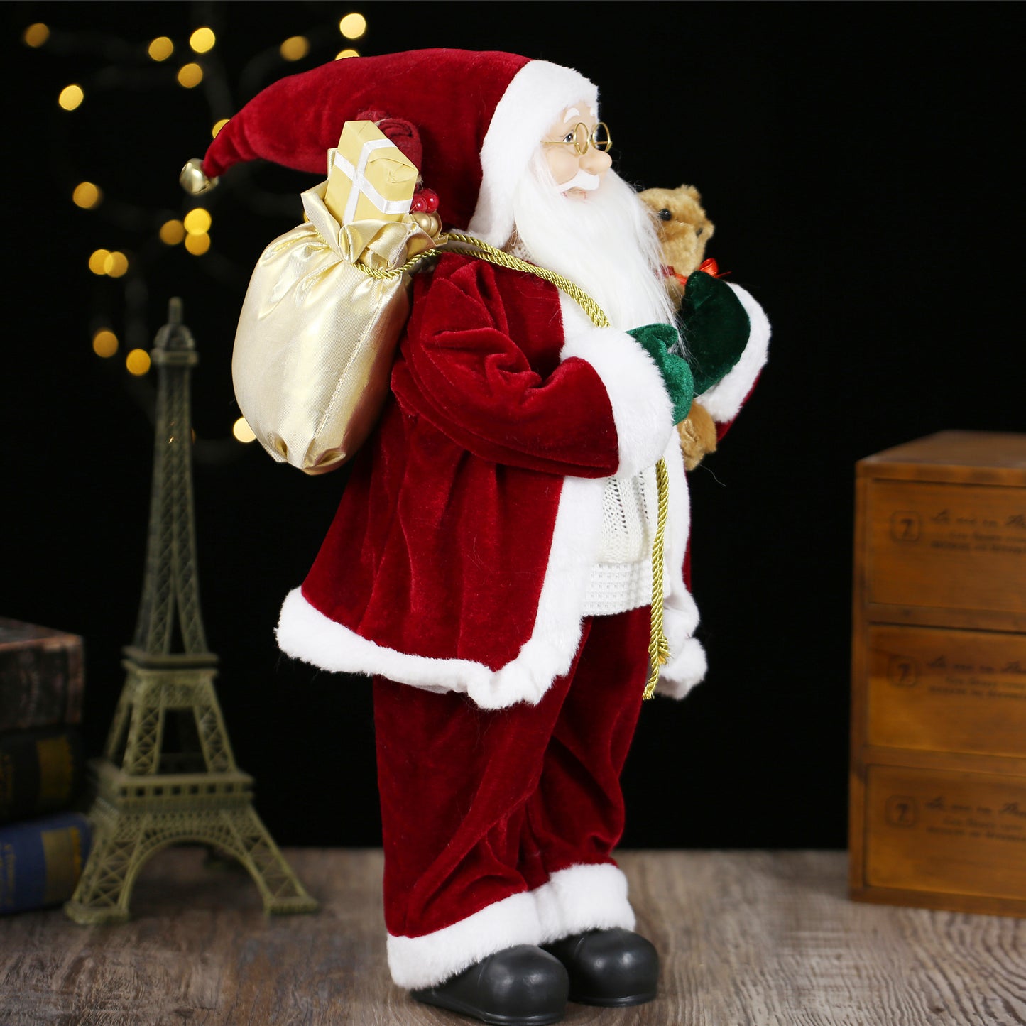 SINT 18 Inch Christmas Standing Santa Claus Doll Statue Figurine Ornament