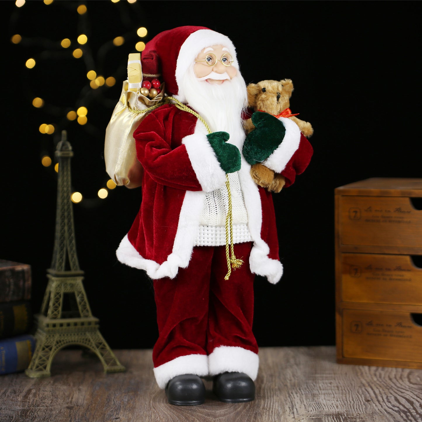 SINT 18 Inch Christmas Standing Santa Claus Doll Statue Figurine Ornament