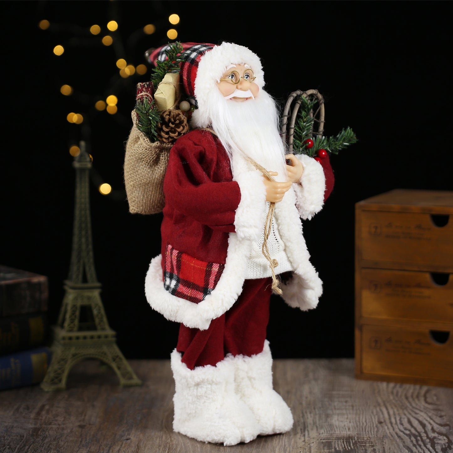 SINT 18 Inch Christmas Standing Santa Claus Doll Statue Figurine Ornament