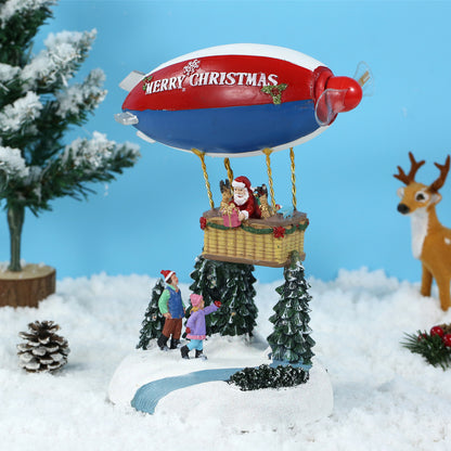 Santa Claus Lighted Battery Operated Musical Tabletop Christmas village Ornament for Home Christmas Decoration