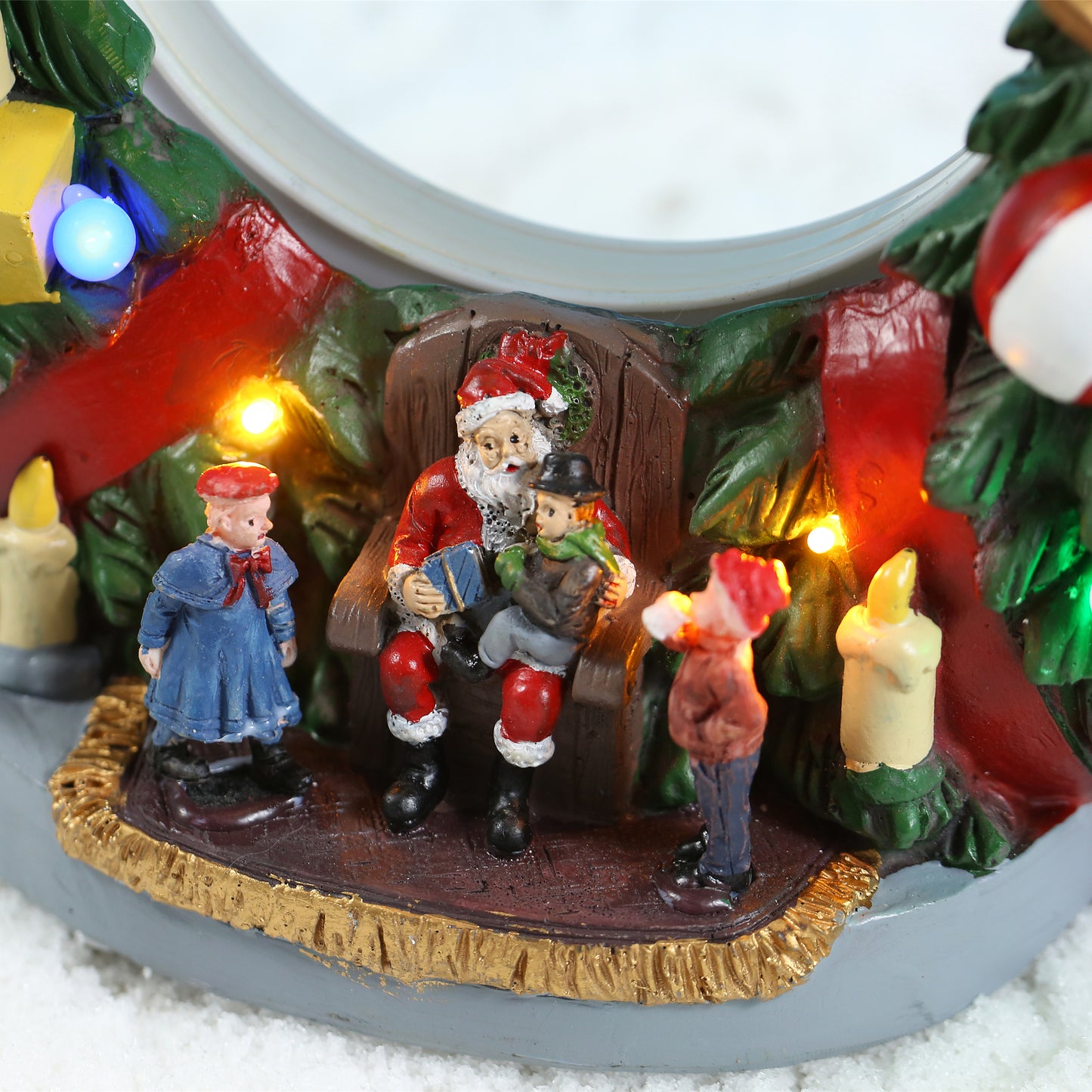 Santa Claus Lighted Battery Operated Musical Tabletop Christmas village Ornament for Home Christmas Decoration