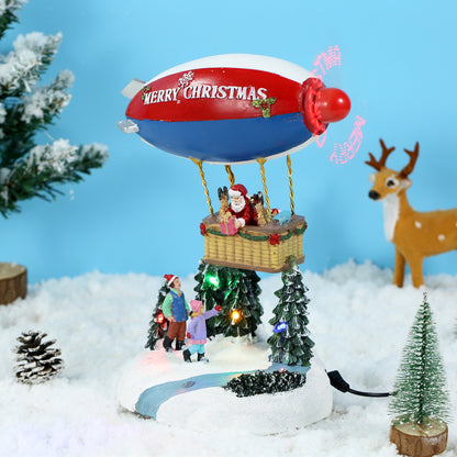 Santa Claus Lighted Battery Operated Musical Tabletop Christmas village Ornament for Home Christmas Decoration