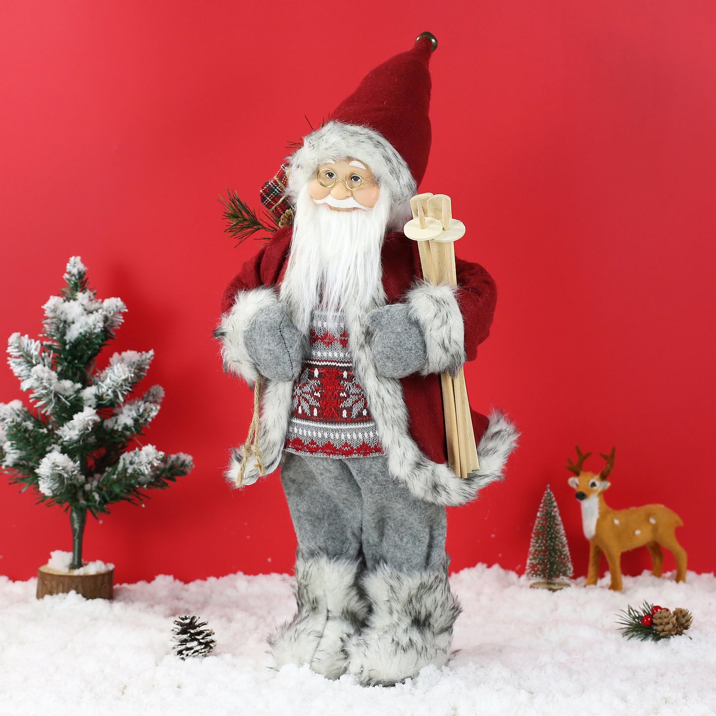 SINT 18 Inch Christmas Standing Santa Claus Doll Statue Figurine Ornament