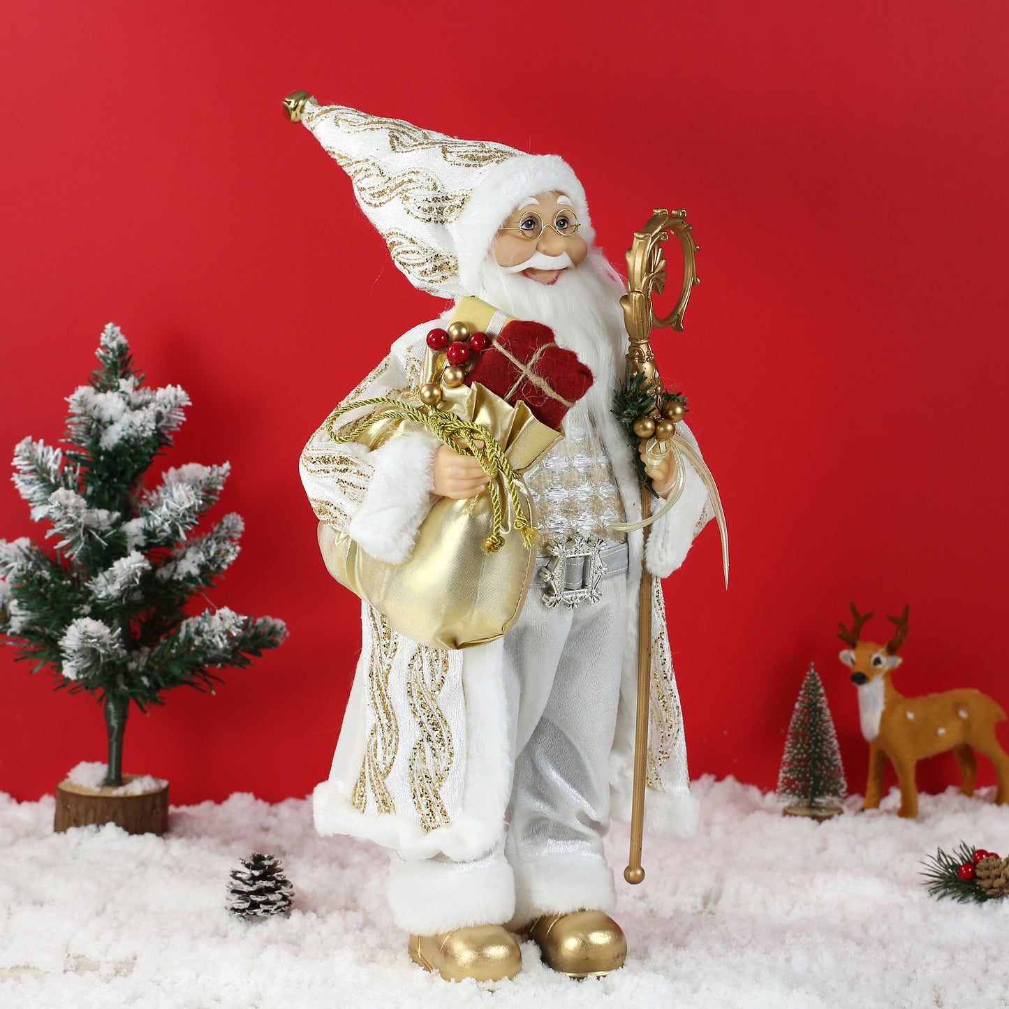 SINT 18 Inch Christmas Standing Santa Claus Doll Statue Figurine Ornament