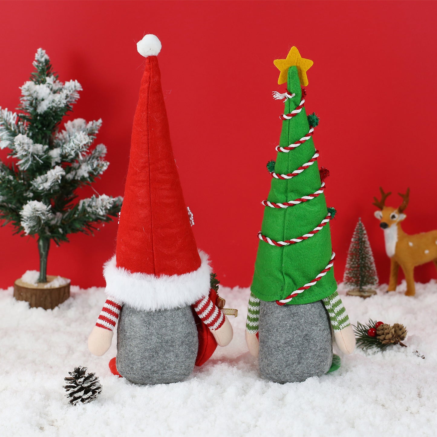 SINT Christmas Gnome Handmade Scandinavian Tomte Set of 2 for Home Decorations