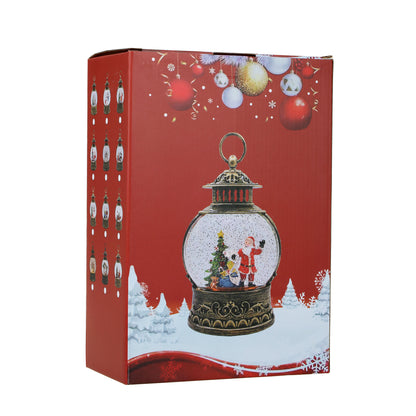 SINT Christmas Vintage Snow Globe Lantern (Santa Claus with Teddy and Gift)