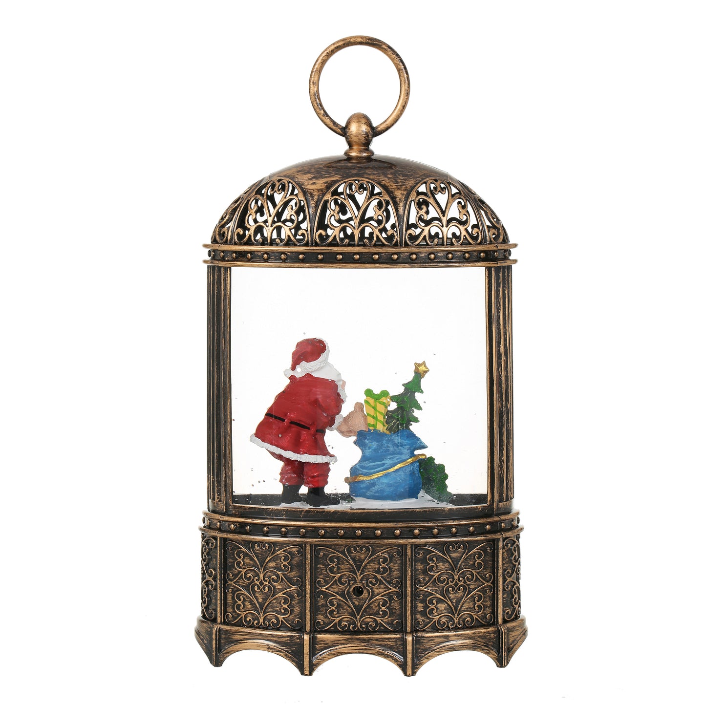 SINT Christmas Vintage Snow Globe Lantern (Santa Claus with Teddy and Gift)