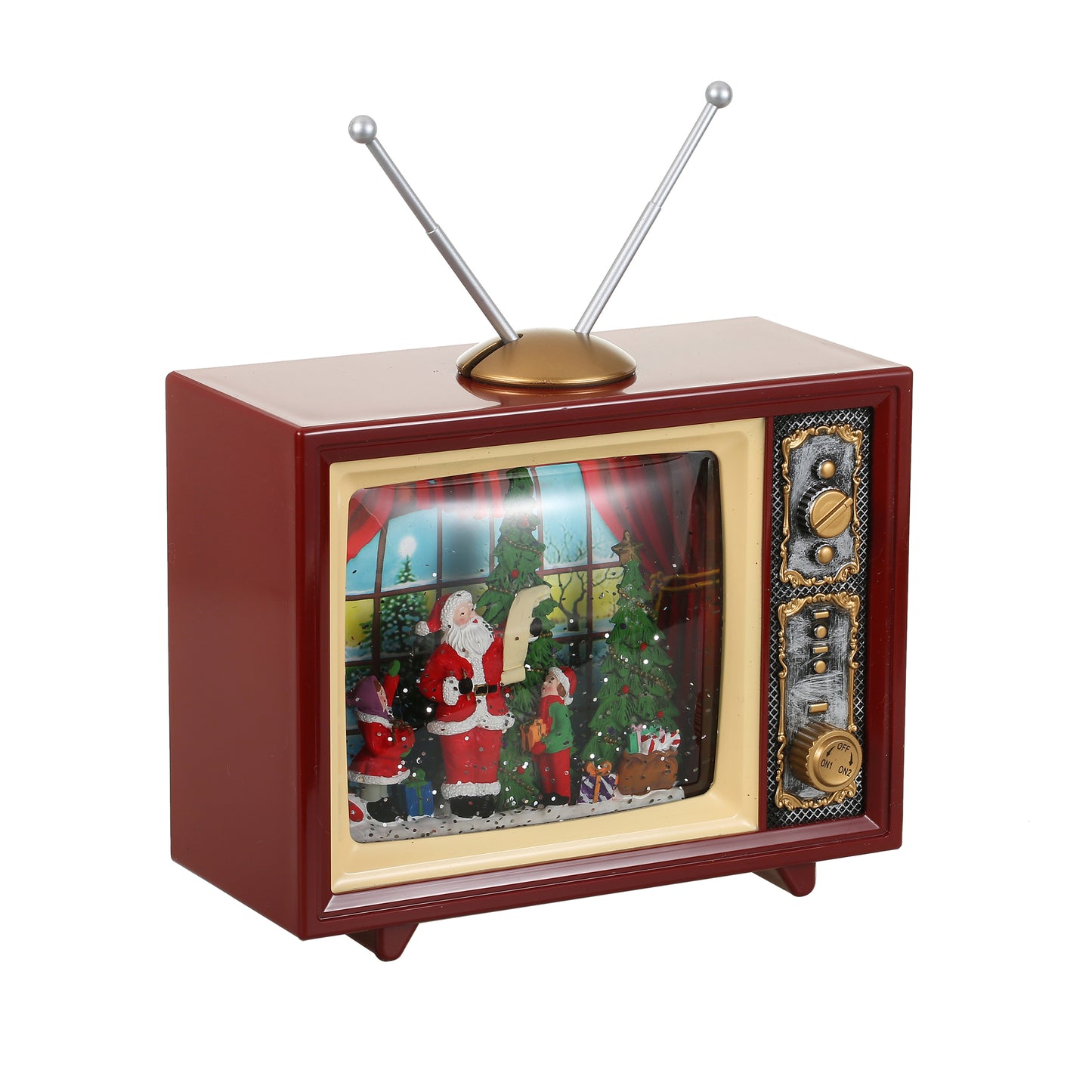 SINT Christmas Musical Retro Style TV Snow Globe Lantern