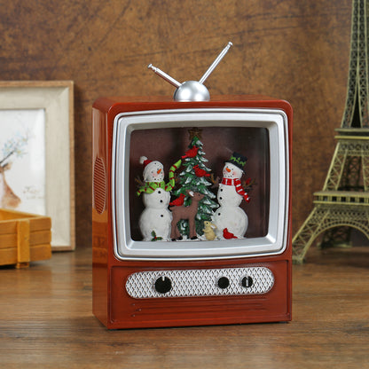 SINT Christmas Musical Retro Style TV Snow Globe Lantern