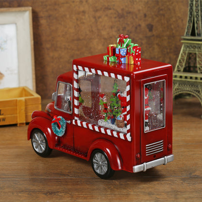 SINT Christmas Red Gift Truck Snow Globe Lantern