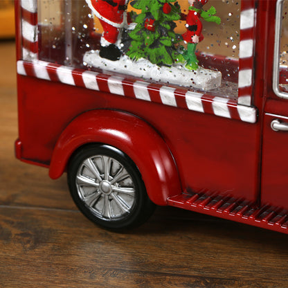 SINT Christmas Red Gift Truck Snow Globe Lantern