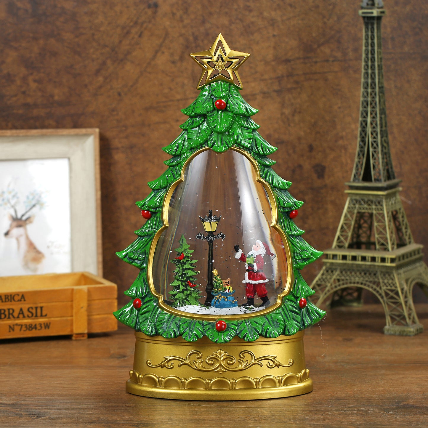 SINT Christmas Music Lighted Water Glitter Lamp for Home Decoration