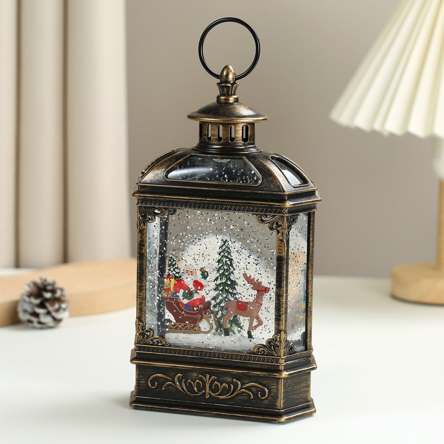 SINT Christmas Vintage Snow Globe Lantern