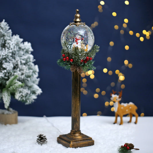 SINT Christmas Snow Globe Pole Lamp (Snowman with Deer)