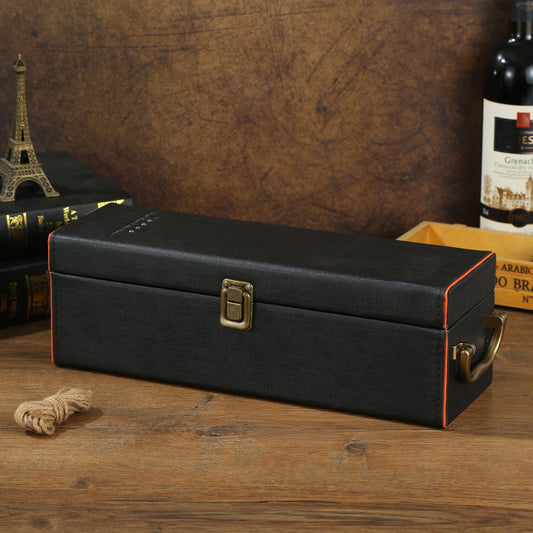 SINT Premium Gray Color Single Bottle Faux Leather Wine/Whiskey traveler Box Set- Includes 4 Accessories