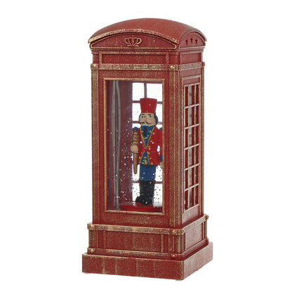 SINT Christmas Musical Phone Booth Snow Globe with King Scene for Christmas Decoration