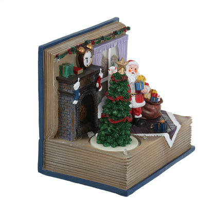 Santa Claus Lighted Battery Operated Musical Tabletop Christmas village Ornament for Home Christmas Decoration