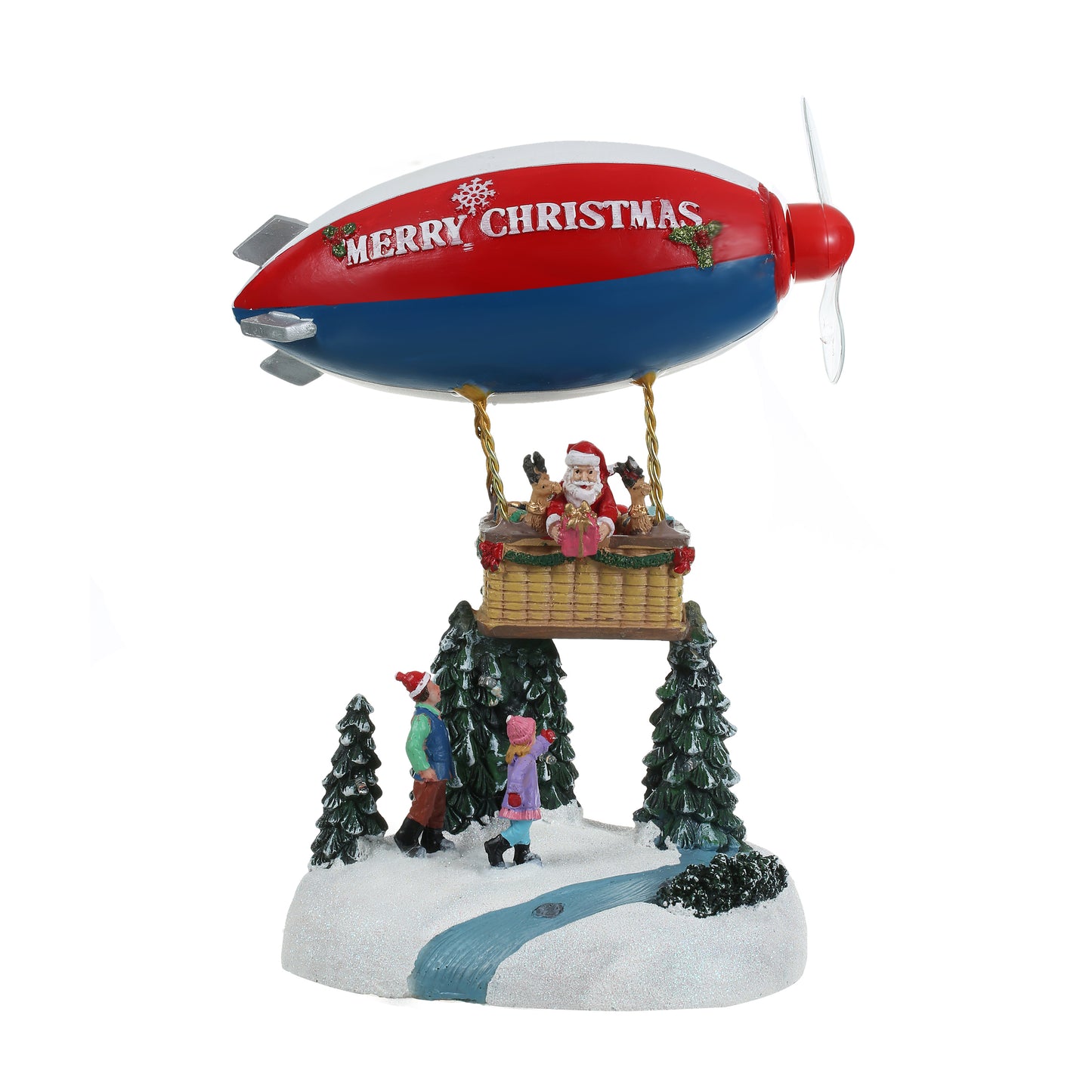 Santa Claus Lighted Battery Operated Musical Tabletop Christmas village Ornament for Home Christmas Decoration