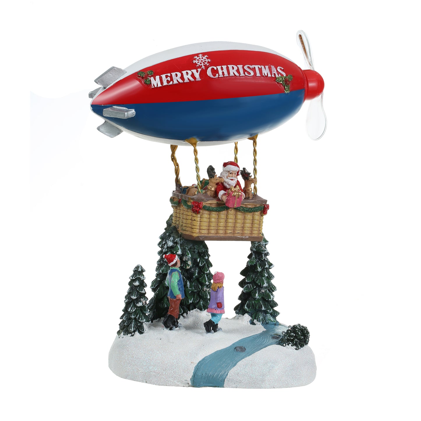 Santa Claus Lighted Battery Operated Musical Tabletop Christmas village Ornament for Home Christmas Decoration