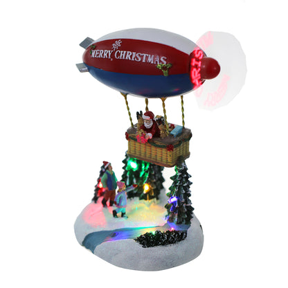 Santa Claus Lighted Battery Operated Musical Tabletop Christmas village Ornament for Home Christmas Decoration