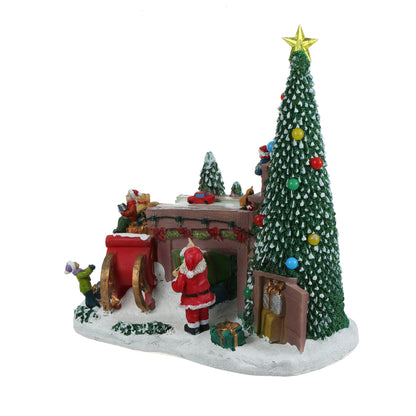 Santa Claus Lighted Battery Operated Musical Tabletop Christmas village Ornament for Home Christmas Decoration