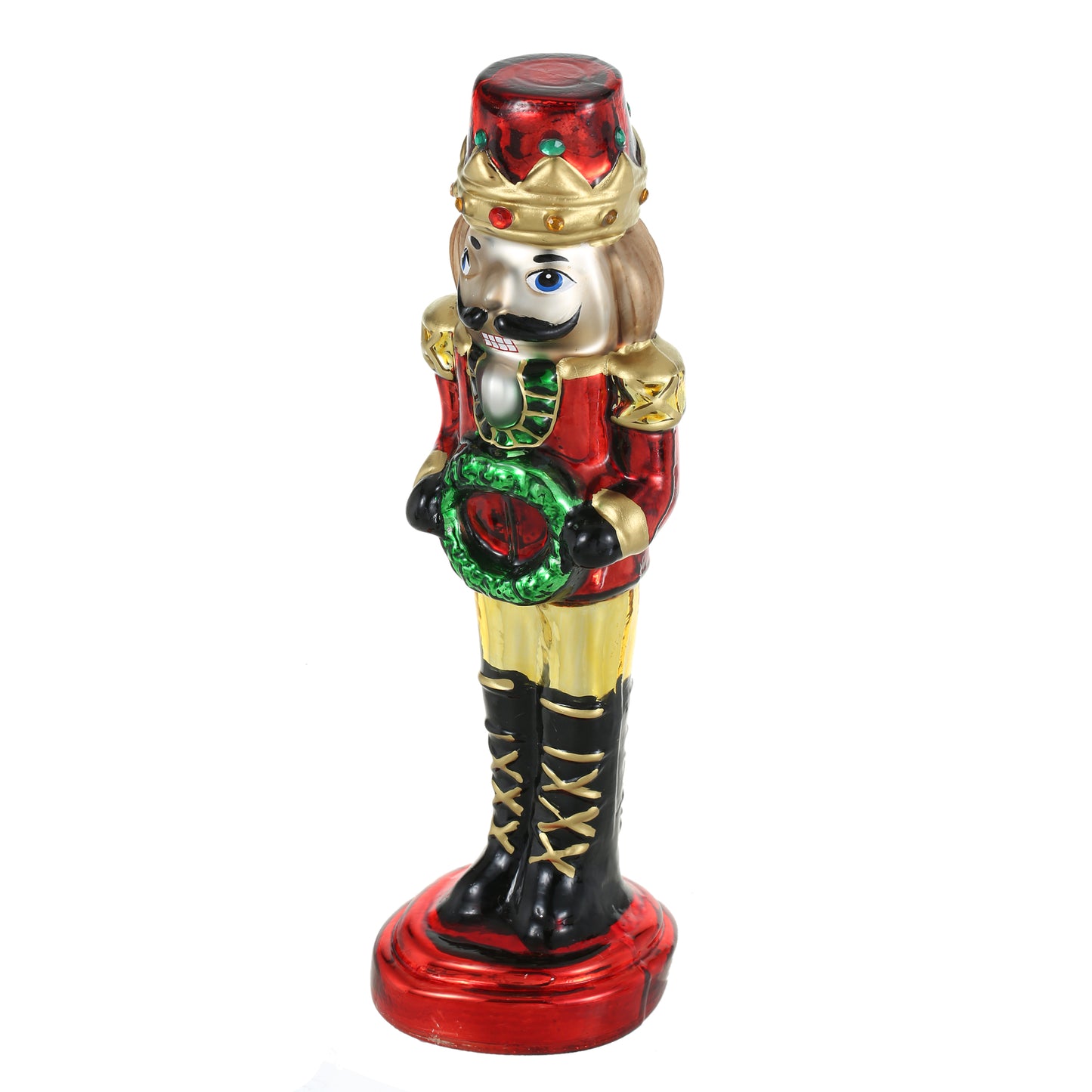 SINT Red Color Glass Lightup Nutcrackers Figurine Ornaments for Christmas Decoration