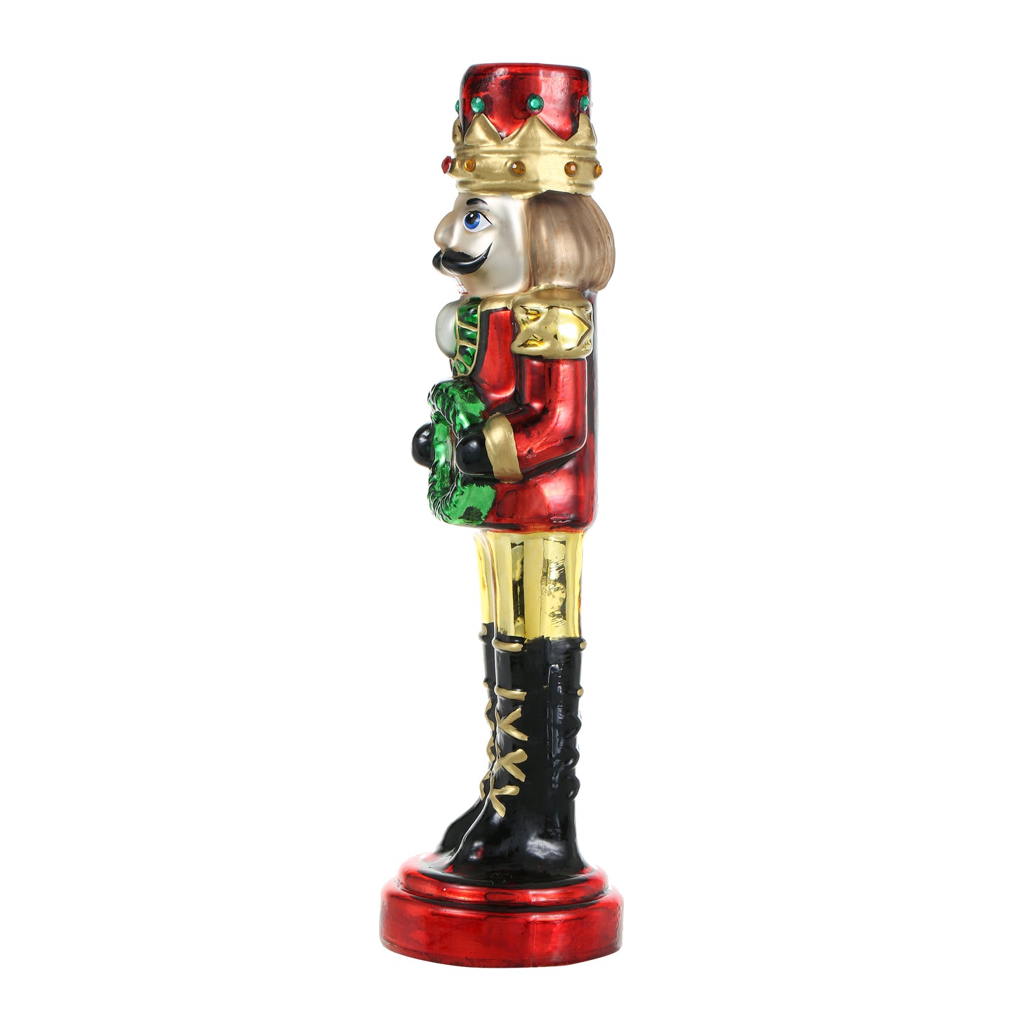 SINT Red Color Glass Lightup Nutcrackers Figurine Ornaments for Christmas Decoration