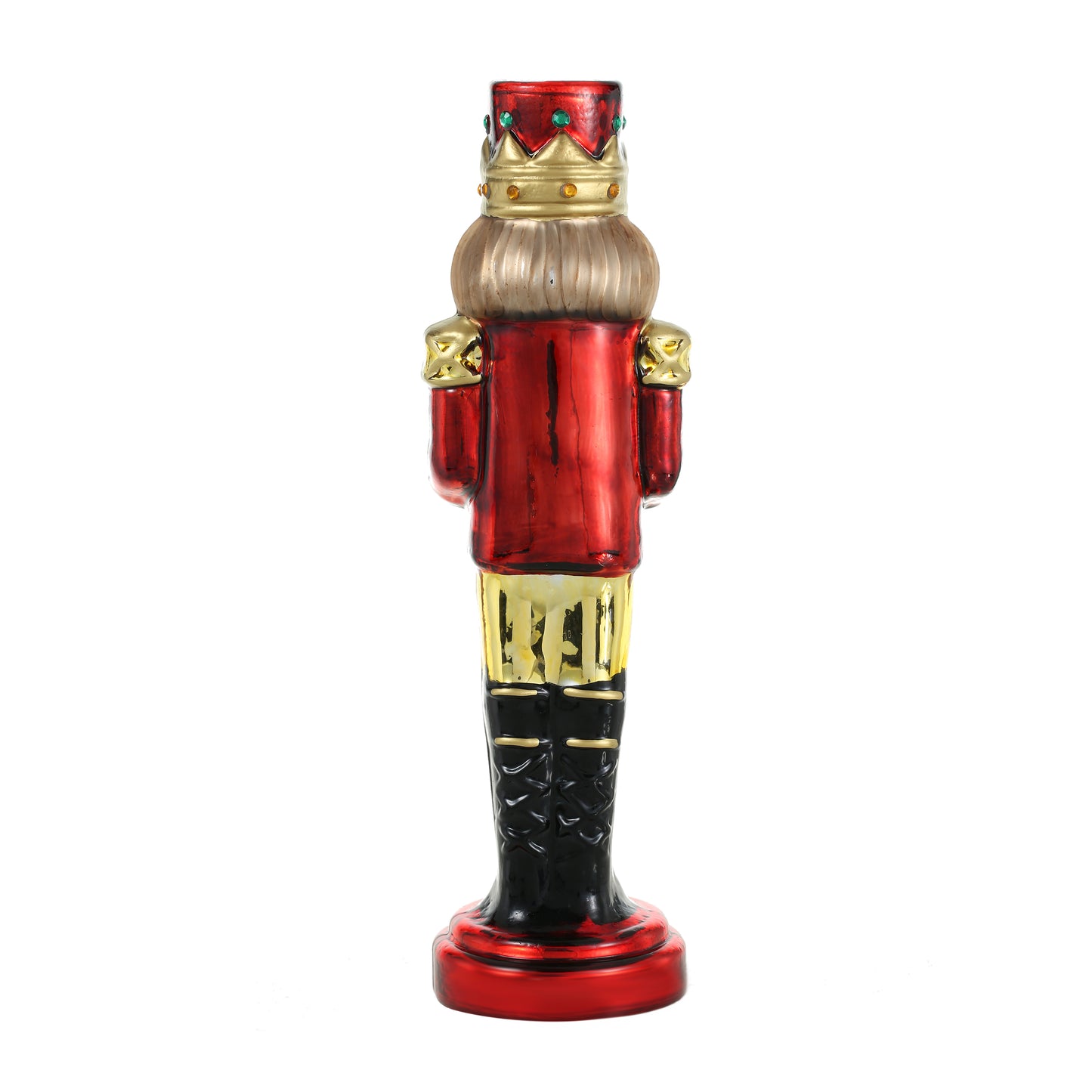 SINT Red Color Glass Lightup Nutcrackers Figurine Ornaments for Christmas Decoration