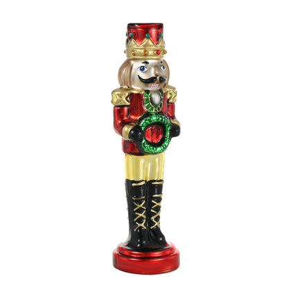 SINT Red Color Glass Lightup Nutcrackers Figurine Ornaments for Christmas Decoration