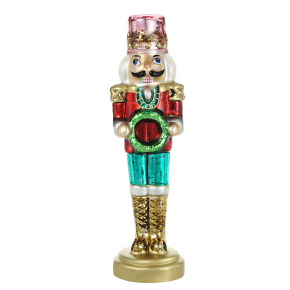 SINT Green Color Glass Lightup Nutcrackers Figurine Ornaments Christmas Decoration