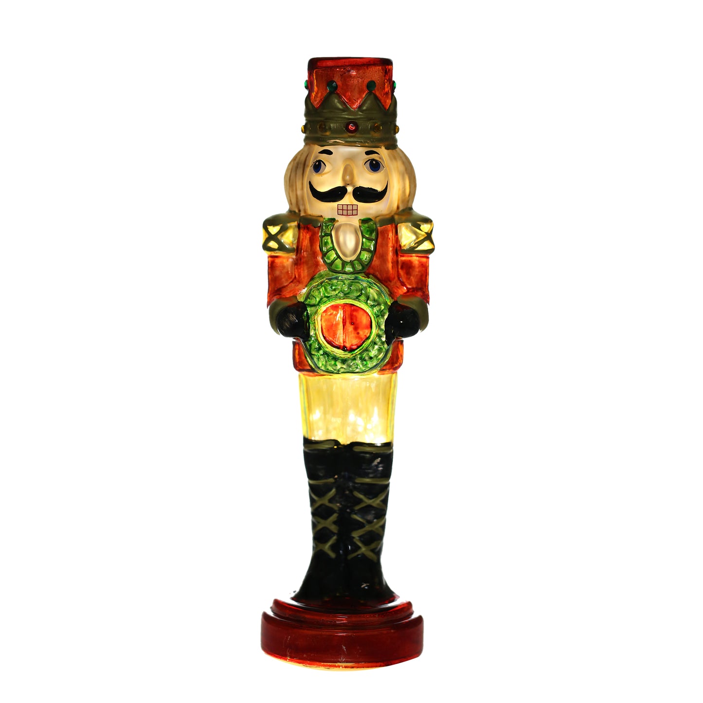 SINT Red Color Glass Lightup Nutcrackers Figurine Ornaments for Christmas Decoration