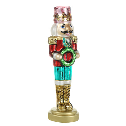 SINT Green Color Glass Lightup Nutcrackers Figurine Ornaments Christmas Decoration