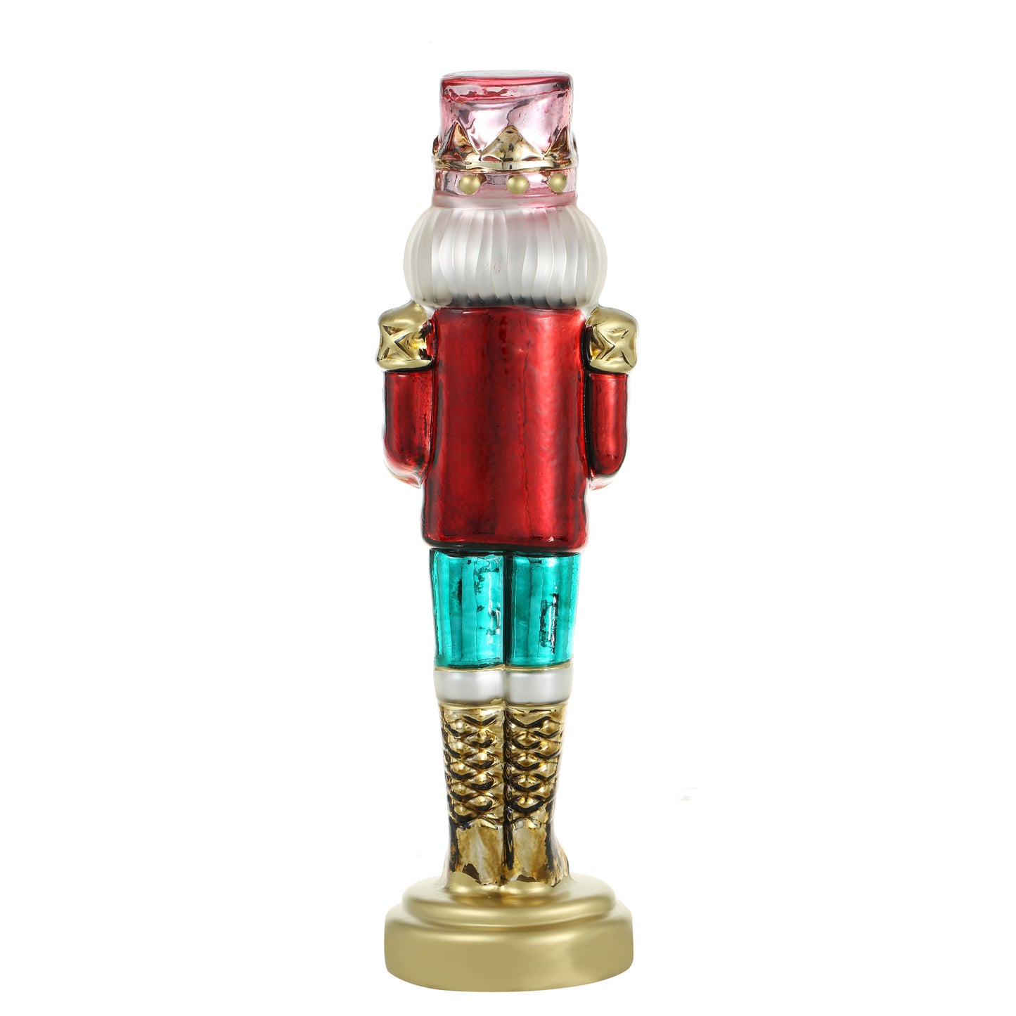 SINT Green Color Glass Lightup Nutcrackers Figurine Ornaments Christmas Decoration