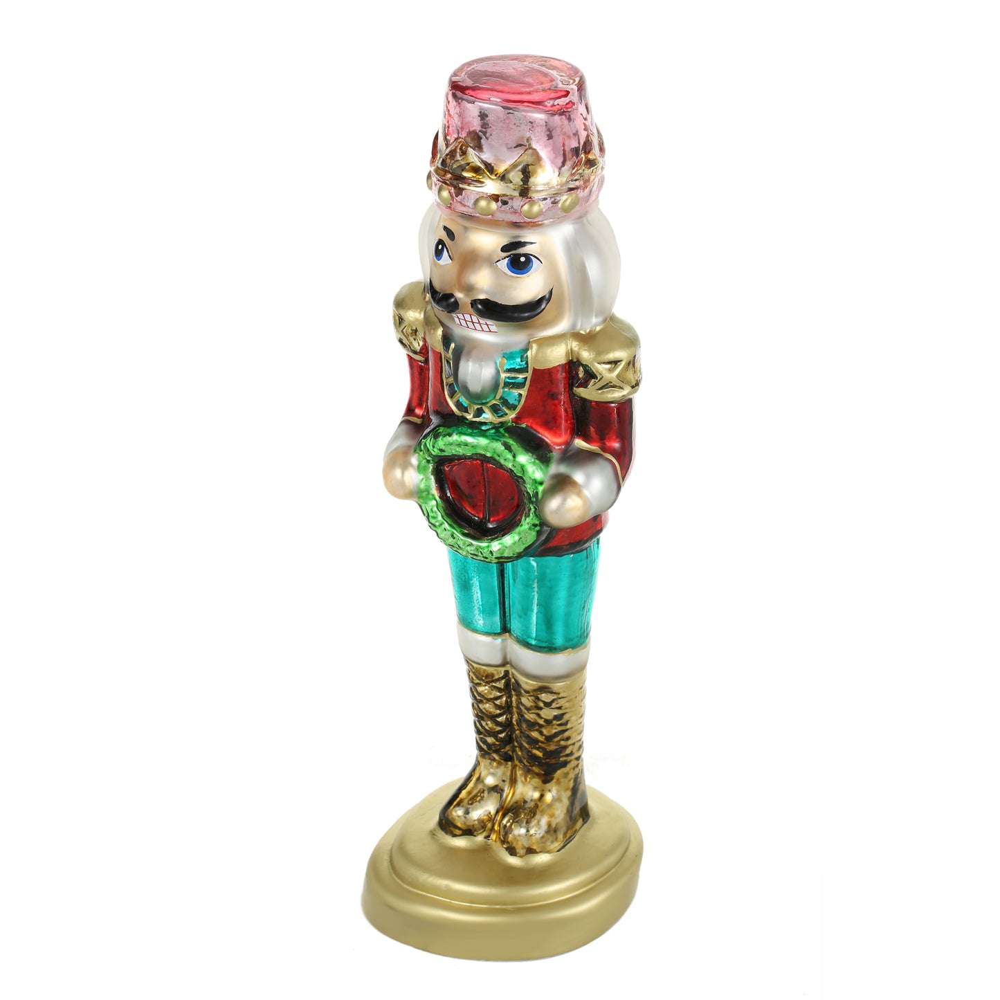 SINT Green Color Glass Lightup Nutcrackers Figurine Ornaments Christmas Decoration