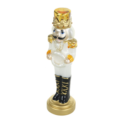 SINT White Color Glass Lightup Nutcrackers Figurine Ornaments for Christmas Decoration