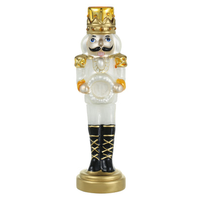 SINT White Color Glass Lightup Nutcrackers Figurine Ornaments for Christmas Decoration