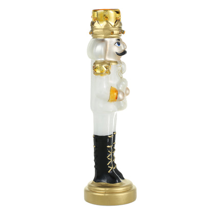 SINT White Color Glass Lightup Nutcrackers Figurine Ornaments for Christmas Decoration