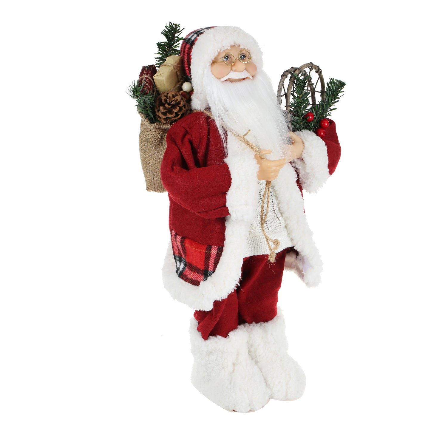 SINT 18 Inch Christmas Standing Santa Claus Doll Statue Figurine Ornament