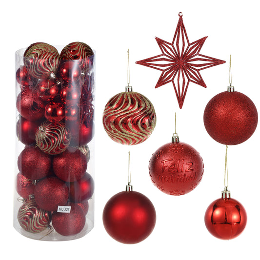 SINT Christmas Red Golden Hangings Balls Ornaments for Xmas Tree Decoration