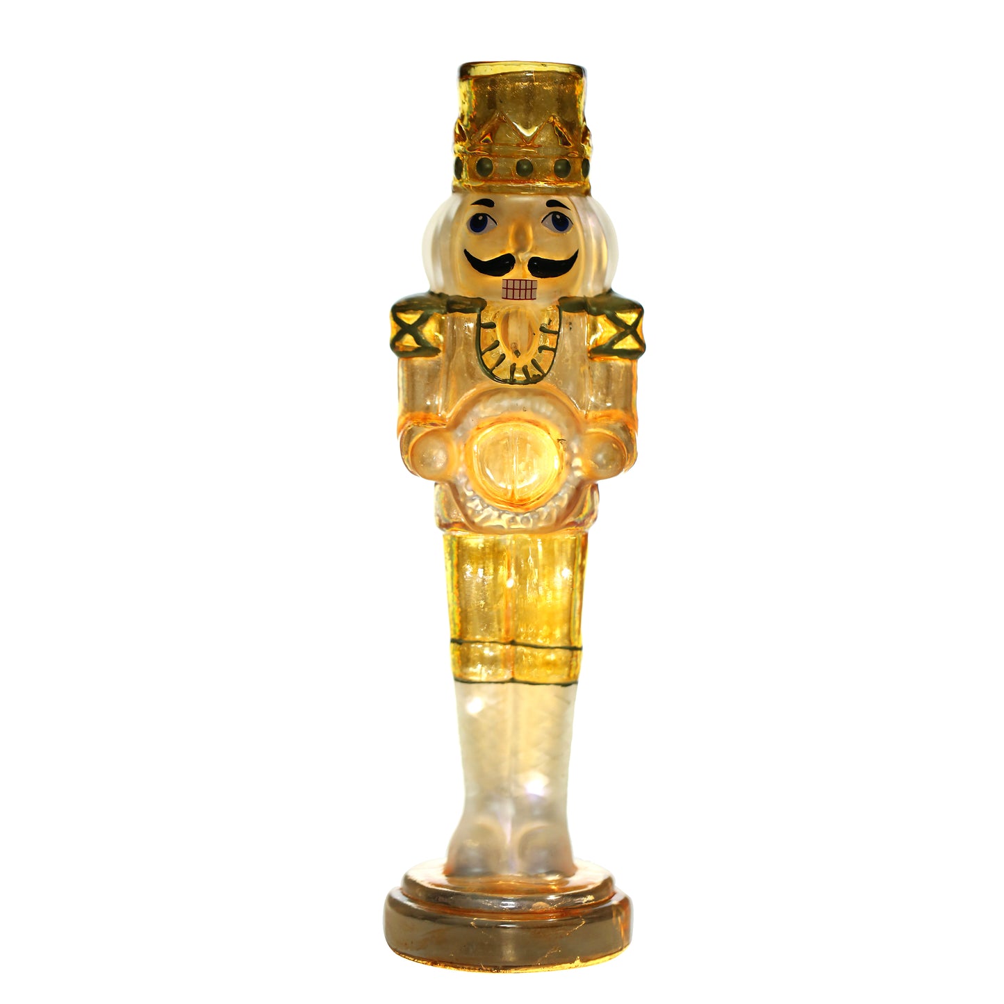 SINT Golden Color Glass Lightup Nutcrackers Figurine Ornaments for Christmas Decoration