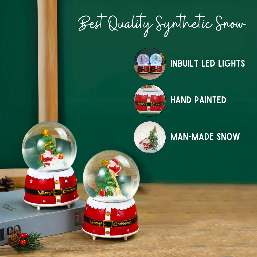 SINT Christmas Musical Glittering Water Snow Globe | Set of 2