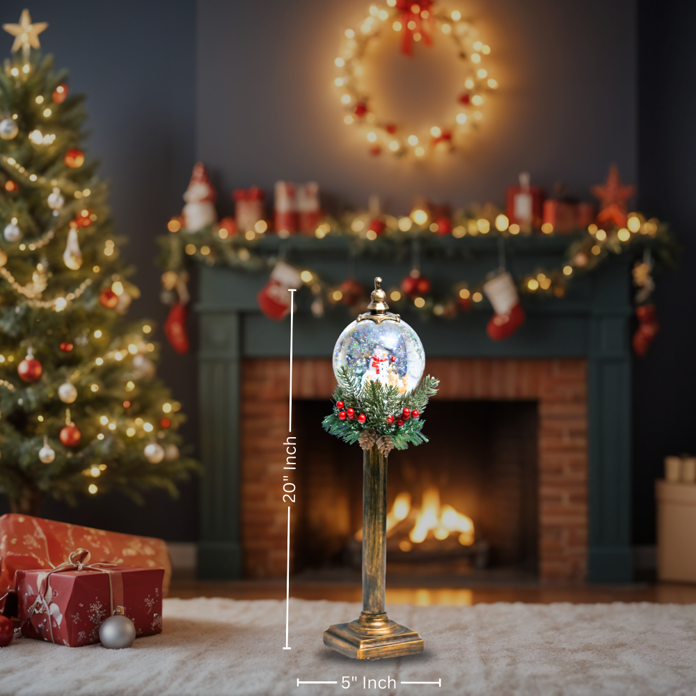 SINT Christmas Snow Globe Pole Lamp (Snowman)