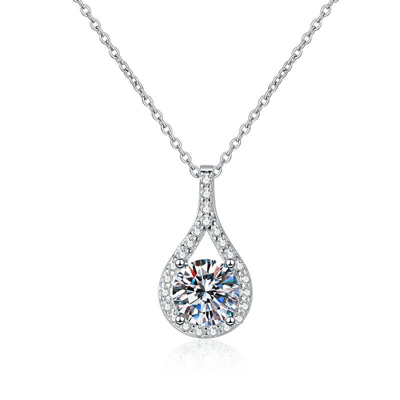 S925 Sterling Silver Necklace Moissanite Pendant