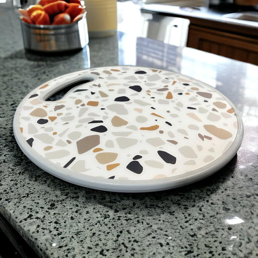 Round Cutting Board| White & Grey